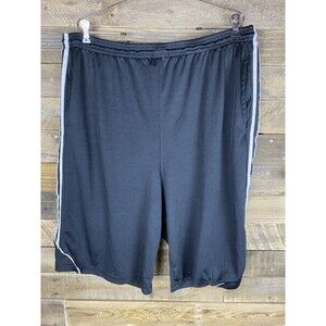 Victory Men's Sz 4XL Activewear Basketball Shorts Black With White Stripes